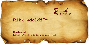 Rikk Adolár névjegykártya